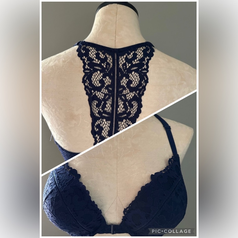 Victoria’s Secret Very Sexy Push-up Front Closure Lace Racerback Bra Size 34DD